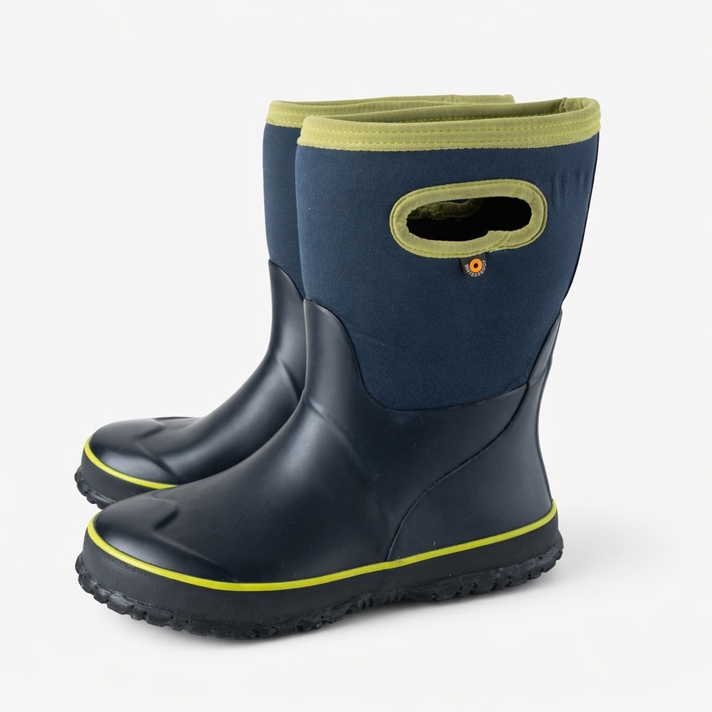 Bogs Waterproof Boots Kids Boy Sz‎ 3 Blue Green Insulated Rain Snow Winter Mud